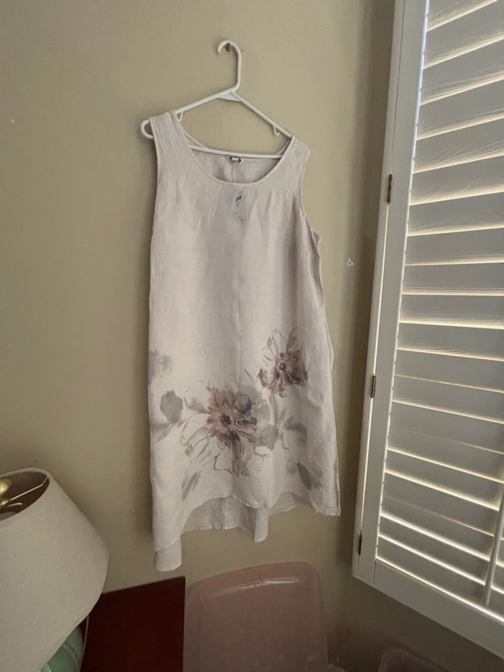 J. Jill Linen Scoop-Neck Floral Sleeveless Top in Natural Beige Women’s XLP NEW - Picture 2 of 11